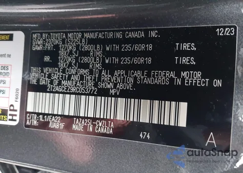 2024 Lexus Nx 350 from USA, damaged, VIN 2T2AGCEZ9RC053772